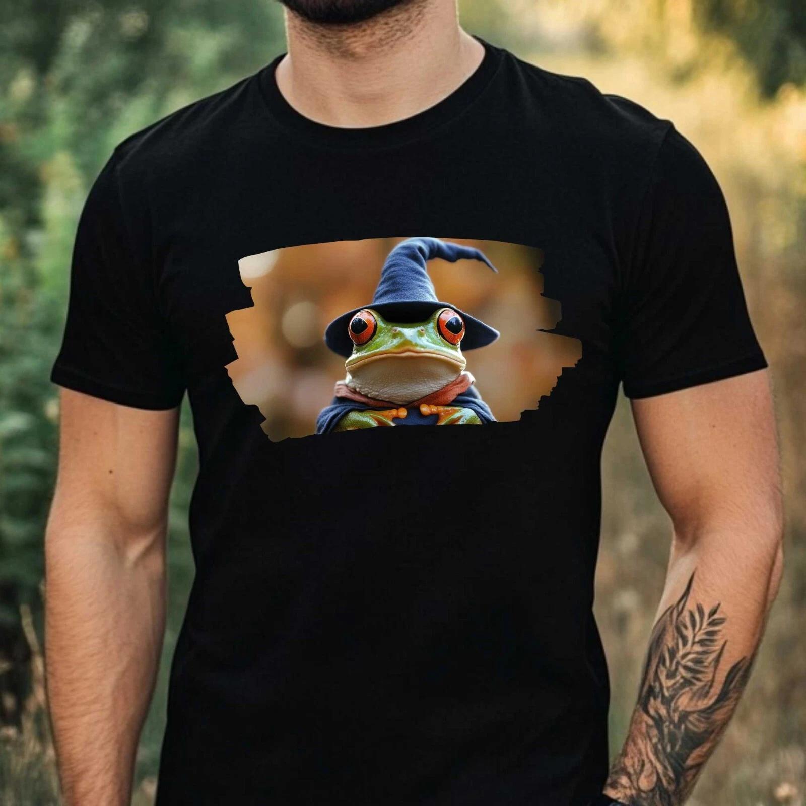 T-Shirt Herren Frosch Zauberer Motiv Baumwolle Größe XS bis 5XL XXL