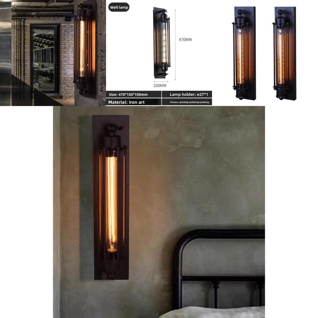 Rustic Industrial Wall Lighting Iron Cage Led For Bedroom And Hallway Decor
