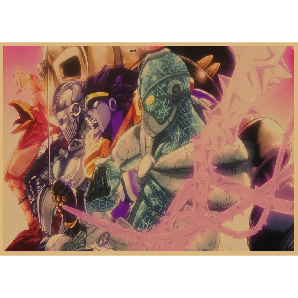 JoJo's Bizarre Adventure Retro Kraftpapier Poster - Japanische Anime Dekoration für Bar, Restaurant oder Café.