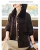 Women's Stylish Winter Coat: Middle-aged and Elderly Imitation Mink Velvet Woollen Thick Knit Cardigan Top