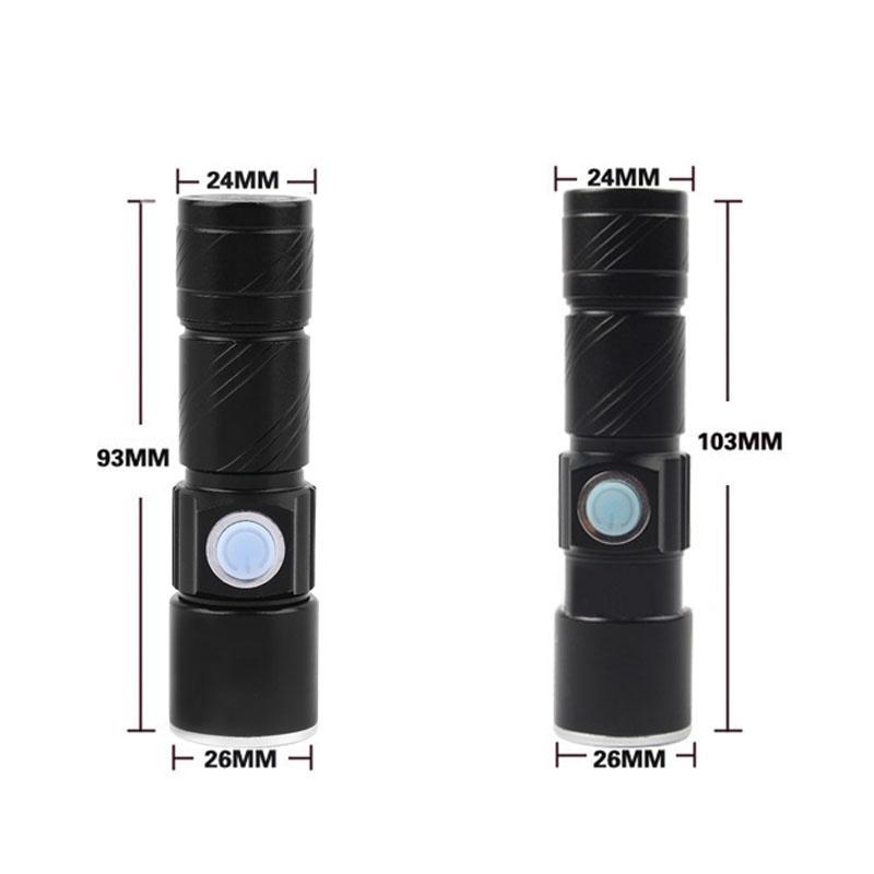 New 1 Pcs 2000LM LED Tactical Rechargeable USB Flashlight Torch Zoom Adjustable UF