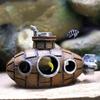 U-Boot-Ornamente aus Kunstharz, Fisch- und Garnelenunterschlupf, Höhle, Landschaftsbau-Zubehör für die Dekoration von Aquarien