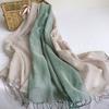 Dye Cotton Women Scarf High Quality Gradient Long Cotton Shawl Four Seasons Thin Casual Scarf For Lady