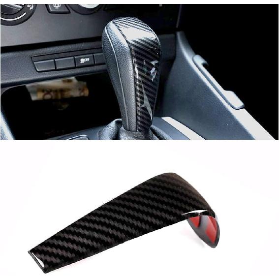 Car Center Control Gear Shift Knob Head Frame Cover Sticker Interior Trim Compatible with BMW E87 E90 E92 E93 1 3 Series Old Model Carbon Fiber Style