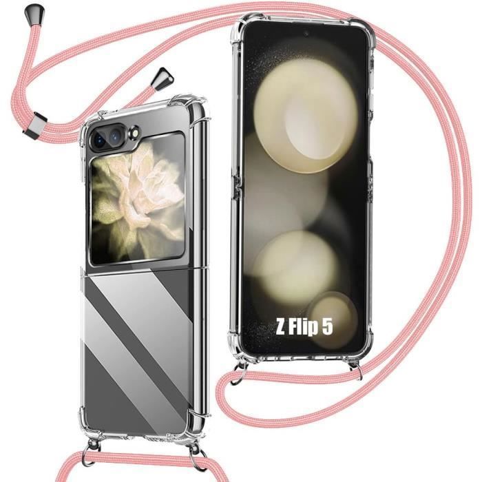 Coque de protection - BOOLING - pour Samsung Galaxy Z Flip 5 - Souple - Transparent - Rose