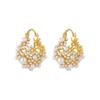 Elegant French Millet Bead Flower Basket Earrings - Stylish Ancient Design, High-Class Luxury Niche Ear Studs