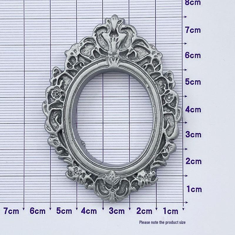Retro Ovaler Fotorahmen DIY Harzornamente & Zubehör für Handyhüllen und Kopfschmuck