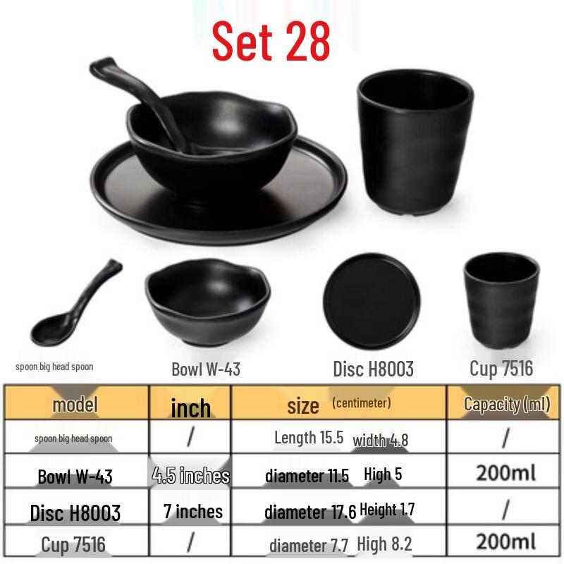Qianxing Melamine Chinese Dinnerware Set