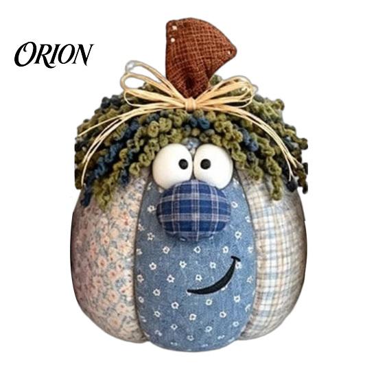 Unique Handmade Gifts for Autumn Harvest Whimsical Patchwork Pumpkin, Pumpkin Table Decor, Cute Smiling Face Retro Decorations Halloween Cloth