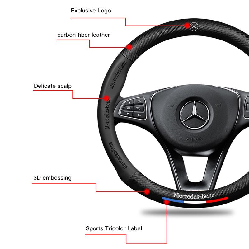 GLC GLB Kryt volantu do auta Protiskluzové uhlíkové vlákno Krytky rukojeti volantu Pro Mercedes Benz AMG W204 W205 W203 W211 W212 W213 W