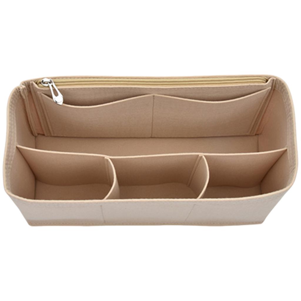 Felt Handbag Organizers Insert Multiple Pocket Purse Liner Organiser for Shoulder Bag Inner Pocket Pouches with Zippered