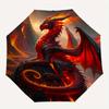 1pc Fiery Dragon's Lair Durable Cartoon Folding Umbrella, Portable Compact Umbrella for Men and Women R017
