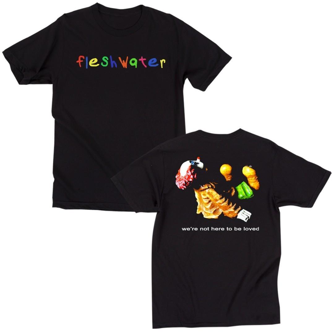 Hot We re Not Here To Be Loved 2 Sides Fleshwater Black Shirt CL561 S
