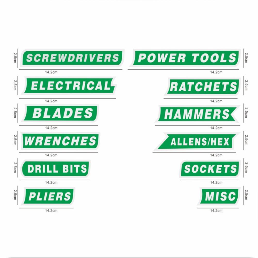 

PVC Magnetic Toolbox Labels Easy Identification Tool Box Labels Reusable Tags for Steel Toolboxes світло-зелений колір
