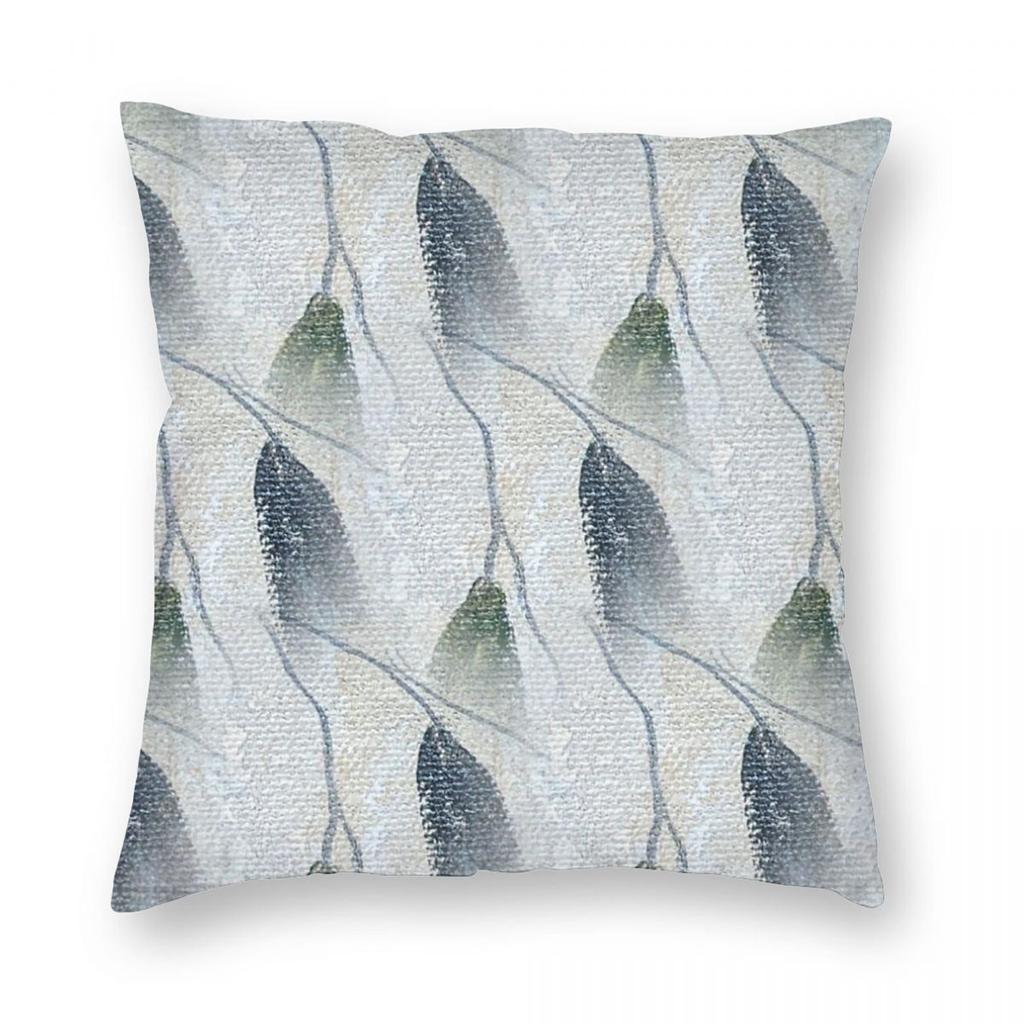 Australia Gum Leaf Square Pillowcase Polyester Linen Velvet Printed Zip Decorative Room Cushion Cover