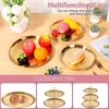 3 Layer Cake Stand Fruit Plate Tray Metal Cupcake Display Tower Decorative Gold Round Cake Display Stand Birthday Party Wedding