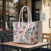 Boho Floral Printed Tote Bag Stylish Casual Large Capacity Shoulder Handbag for Daily Use