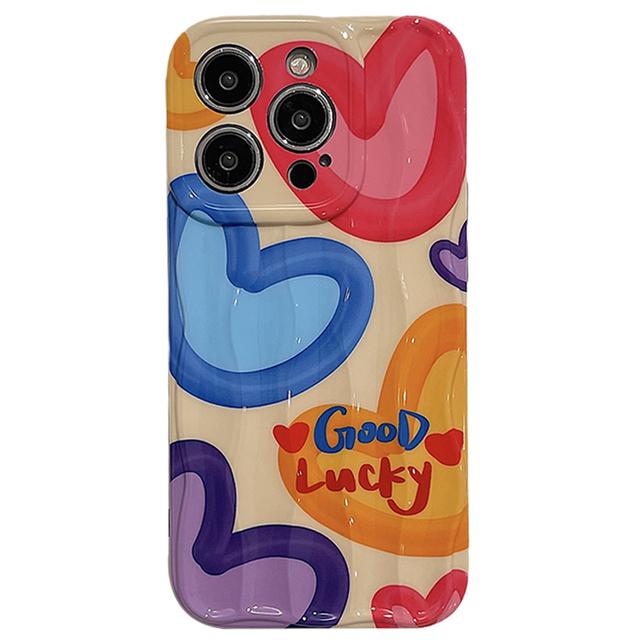 

Красочный чехол для телефона Love с 3d волнистыми линиями для Iphone 14 13 12 11 Pro Max 14 Plus, мягкий силиконовый противоударный чехол для задней панели Imd for iphone14ProMax(6.7 )