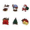 Christmas Santa Claus Brooch, Cartoon Xmas Tree Bell Stocking Gift Bag Enamel Pin, Badge Pin for Clothes Bag Hat Scarf Suit