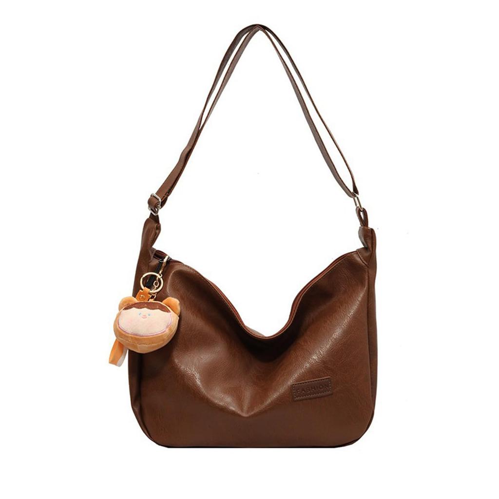 NICOLE & DORIS Women's Large Capacity Crossbody Bag, Waterproof, 2-Way, PU Leather, Casual, Lightweight, with Charm, Perfect for Outings, Travel,