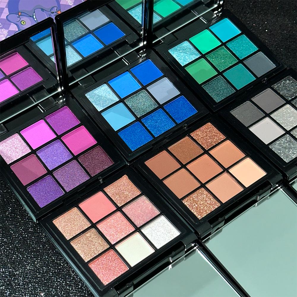 9 barev Paleta očních stínů Třpytivé perleťové matné oční stíny Třpytivé líčení Matné oční stíny Kosmetika pro ženy
