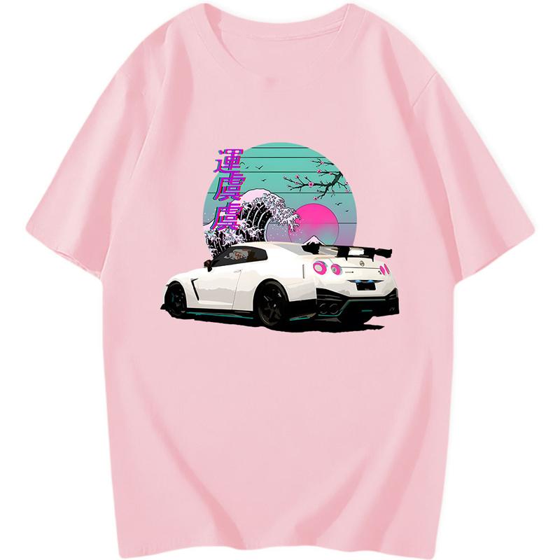 Anime Initial D T Shirt For R35 Skyline GTR Vaporwave JDM Legend Car Print Shirt Men Short Sleeve 100% Cotton Graphic T Shirt