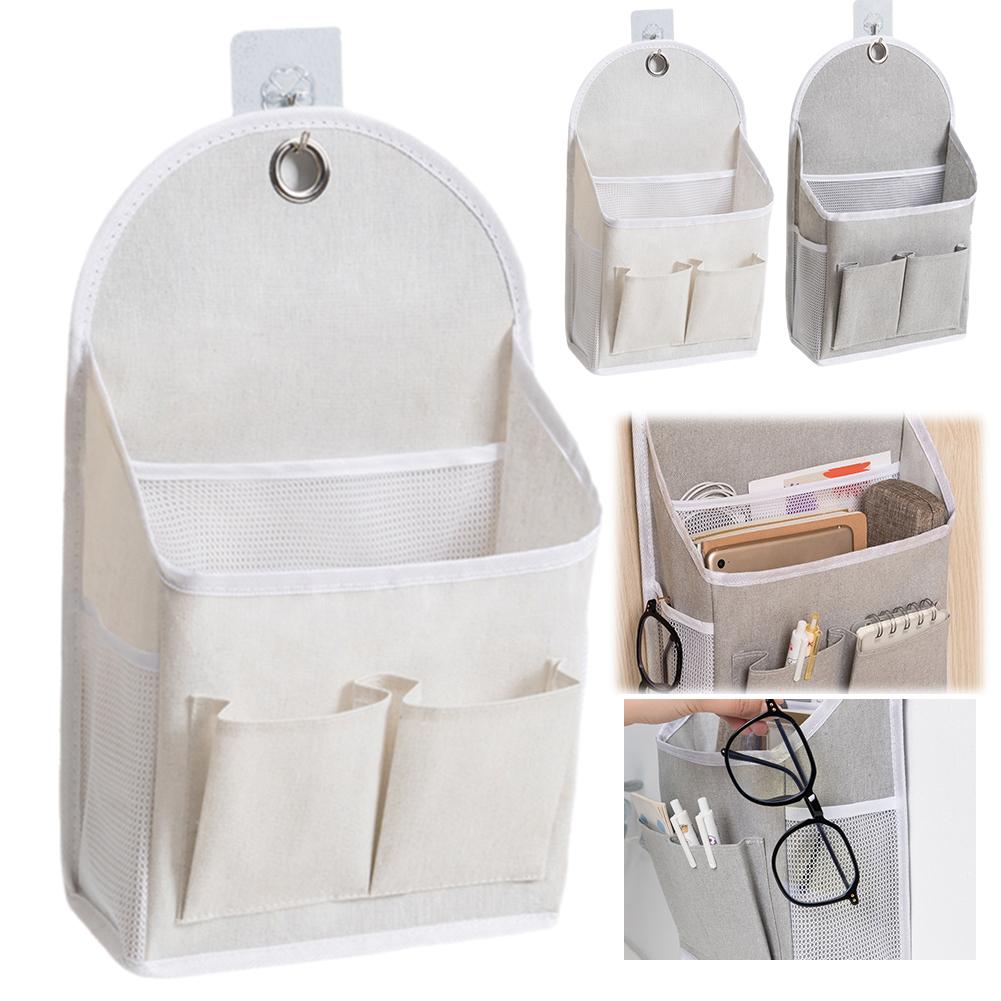 Wall Mounted Storage Bag Fabric Hanging Storage Bag for Dormitory Wall Door Bags Dual-Pocket Side Mesh Organizer Holder