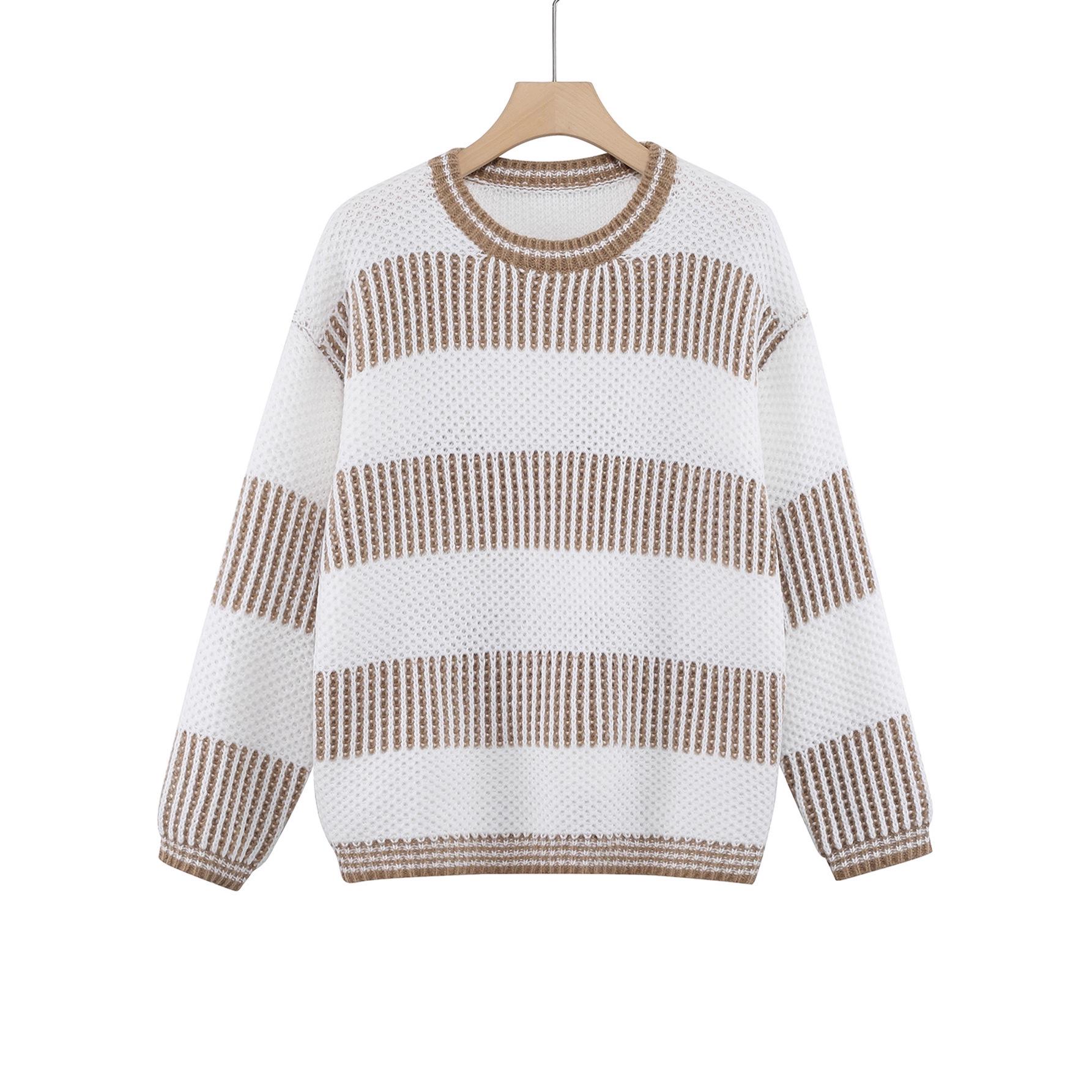 

Plus Size Women s Cross-border Thick Stripe Sweater - Autumn/Winter 2025 Collection 4XL хаки