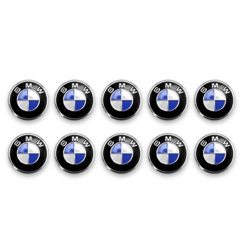 For BMW 2/5/10pcs 14MM Car Key Shell Sticker 3D Aluminum Auto Key Remote For BMW F30 F10 E90 F20 E46 E60 E70 E39 E36 E87 E28 X2
