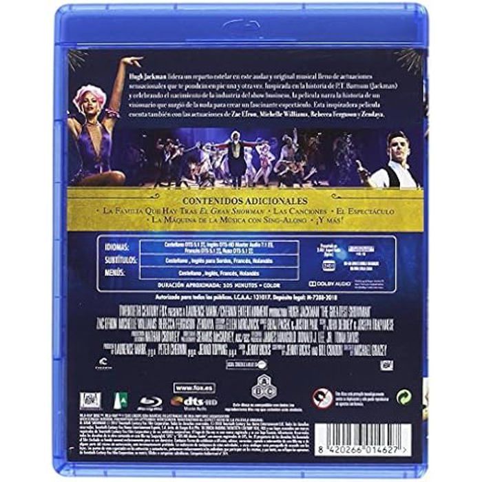 Blu-ray - el gran showman - audio français - édition standard - tous publics
