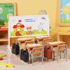 Detailliert 1:12 Puppenhaus Miniatur Klassenzimmer Set mit Schreibtisch, Tafel, Schultasche; Perfekt für Puppenhauszubehör