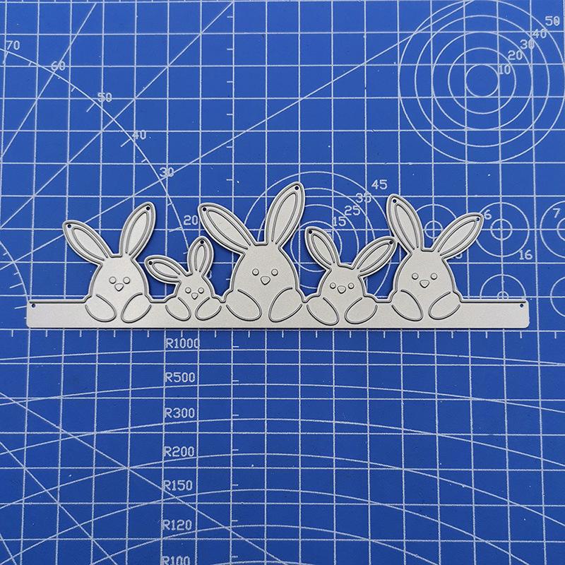 

Металлические штампы для резки пять кроликов для пасхальной резки DIY скрапбукинг бумага ремесло тиснение нож форма лезвие штамп для вырубки серебряный