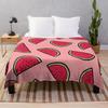 Coperta Morbida Anguria Rossa Matrimoniale Leggera in Pile di Flanella per Divano Letto Divano Viaggio Campeggio per Bambini Adulti