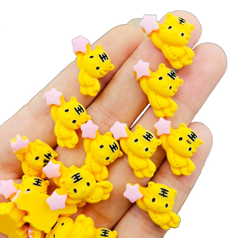 

20Pcs New Cute Animal Tiger Flat Back Resin Cabochons Scrapbook Diy Earwear Hairpin Jewelry Craft Decoration Accessories A127