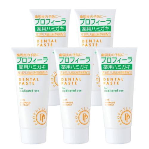 [Set of 5] Profila Medicated Toothpaste with Propolis, Prevents Periodontitis, Gingivitis, and Bad Breath, 100g X 5 Bottles, Bulk Purchase []