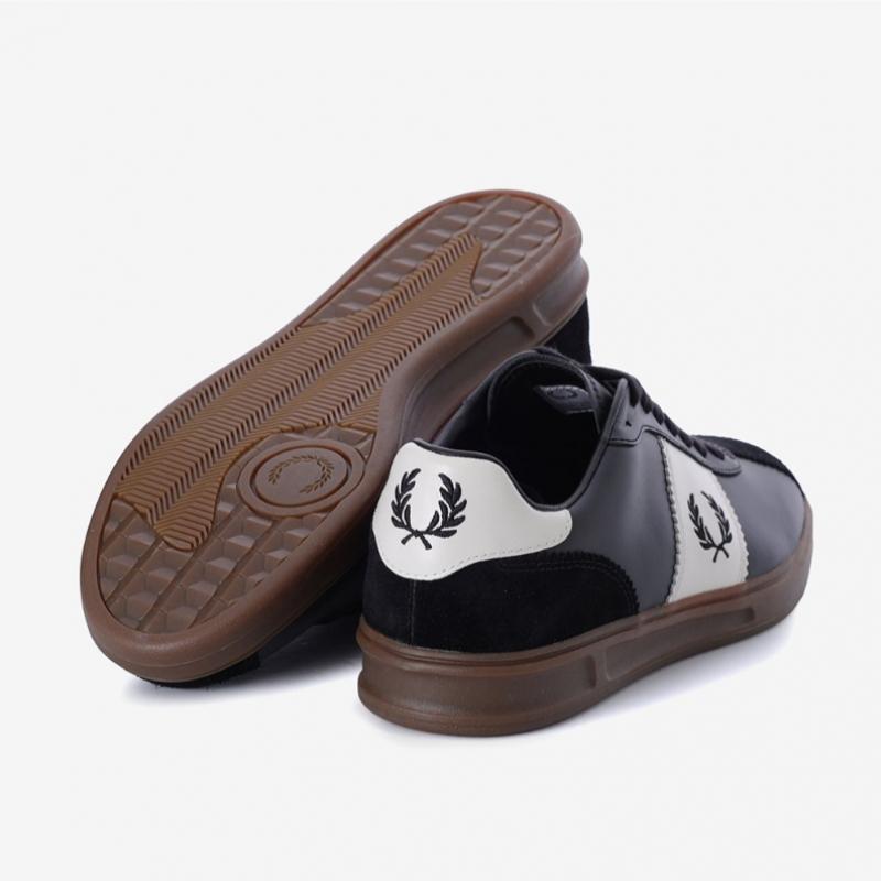 Fred Perry B4 Leather Suede Black Sneakers Sfpm2519314