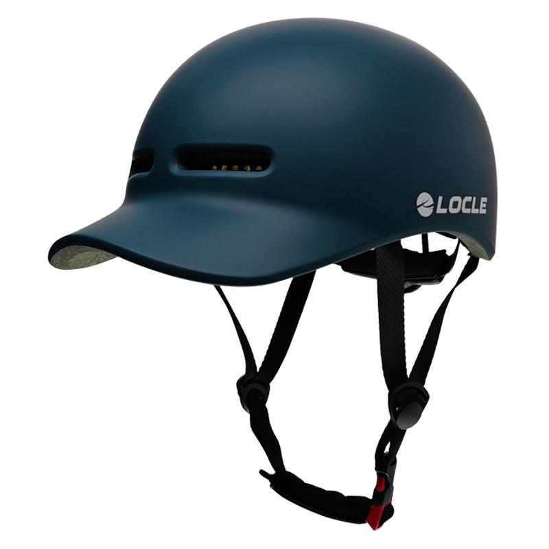 LOCLE Ultralight Cycling Helmet Men Women Ebike Bike Helmet with Visor IN-MOLD Bicycle Helmet For Scooter Urban Commuter Helmet (55-61CM) синий