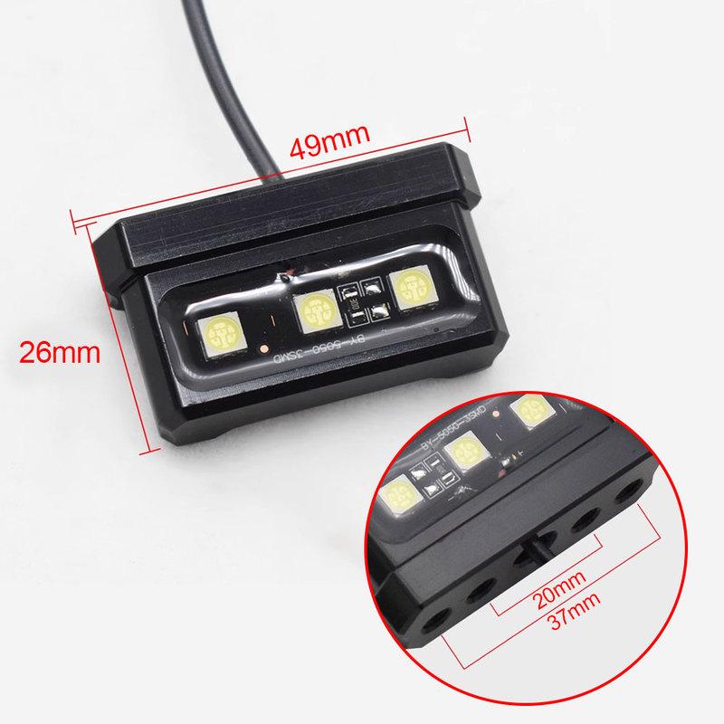 1pc Motorcycle Aluminum Alloy Mini CNC Number Plate Waterproof Lamp Rear Tail LED 12V License Plate Light Motorbike Accessories