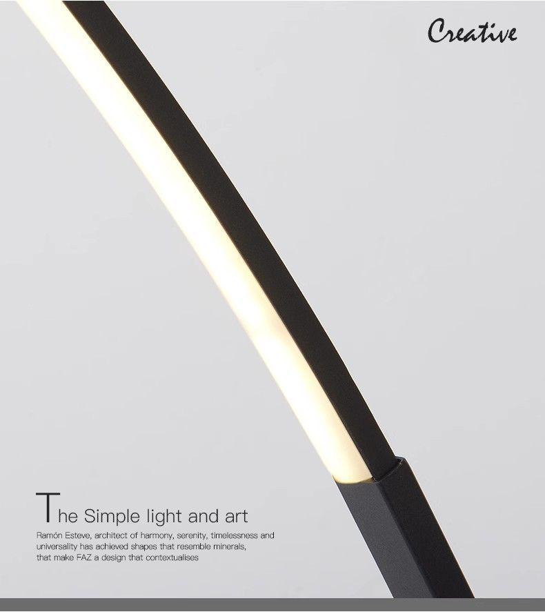 Minimalist Curved LED Floor Lamp for Living Room Art Showrooms