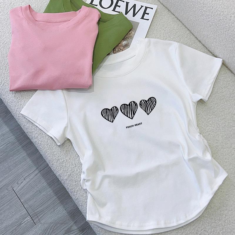

2025 Summer Cotton Irregular Slim Fit T-Shirt - Casual, Fashionable, Versatile Top S [70-95 lbs]