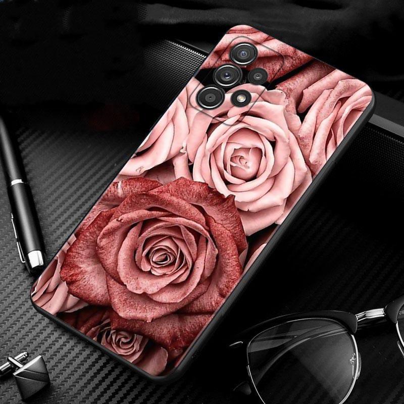 Beautiful Rose Bling Picture Case For Samsung Galaxy A51 A71 A41 A31 A11 A01 A12 A21s A52 A32 A02s A72 A22 A51 5G A02 F42 Shell
