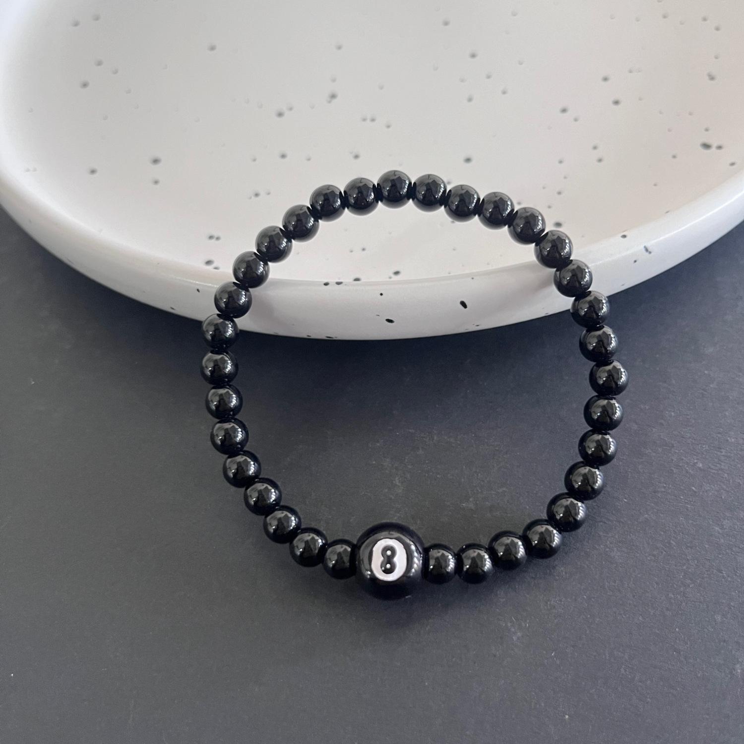JYL TS Bracelet Billiard Black 8  Couple Cross Design Luck  Partnership Unity N418 светло пастельный фиолетовый