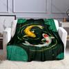 Multiple Sizes Two Koi Swimming  Print Blanket Warm Soft Suitable for All Seasons for Home Sofa Travel Camping Picnics RV