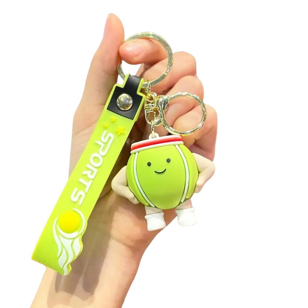 Creative Cartoon Badminton/Football/Table Tennis/Tennis/Basketball/Volleyball Keychain Backpack or Car Decoration