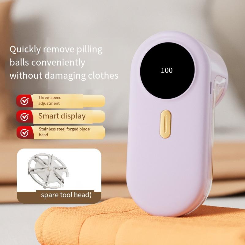 

Lint Remover for Clothes Fabric Shaver Digital Display Electric Pellet Fluff Remover USB Rechargeable Fuzz Fabric Shaver Sweater фиолетовый