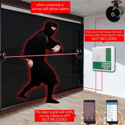 Detector de señal de barrera infrarroja de haz único, alarma antirrobo, sensor de puerta automático, haz cruzado pequeño
