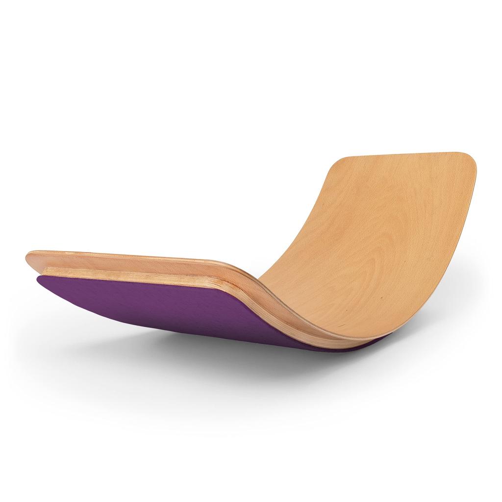 Wooden Balance Board Wobble Rocker Board Body Balancing Activity Training Toy Lama Smile purple