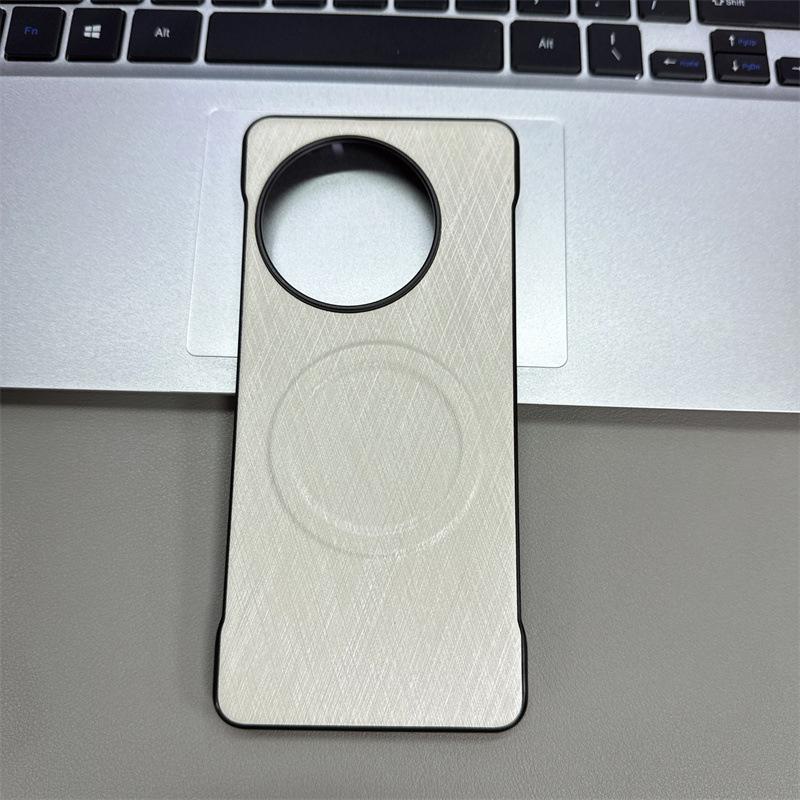Applicable To OnePlus ACE6 Gold Silk Plain Leather Borderless Mobile Phone Case OnePlus 15 Magnetic Suction 1 + 15R Protective Case