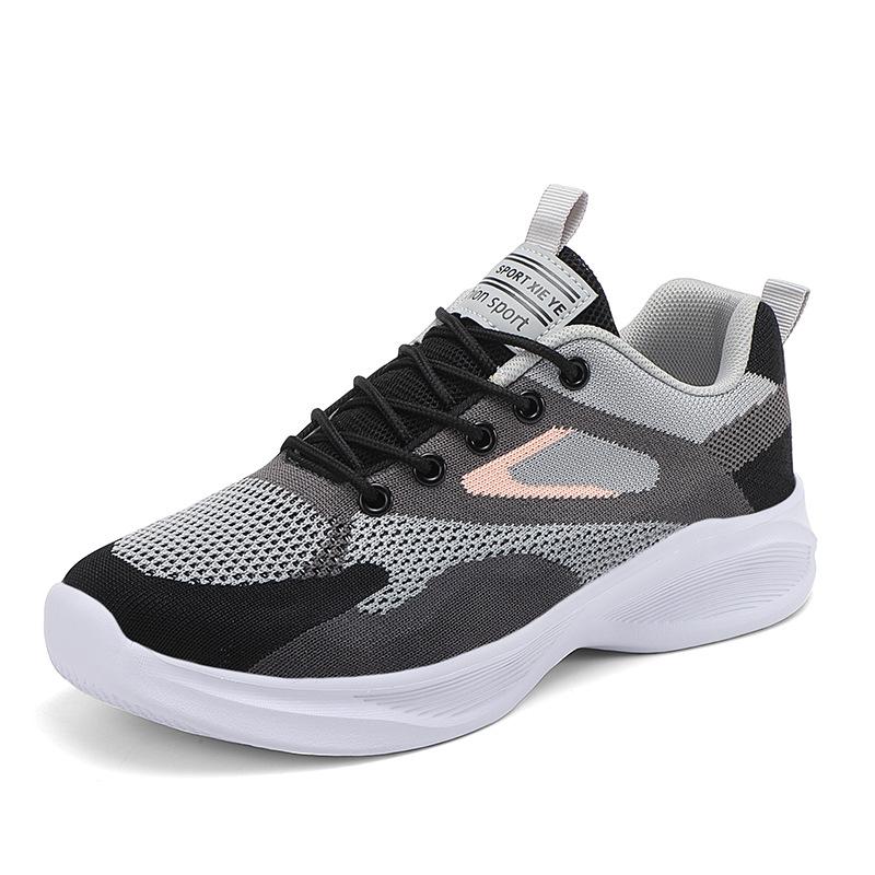 High elastic and lightweight running shoes, new middle school students, light and breathable, fly-woven, mesh shoes for women