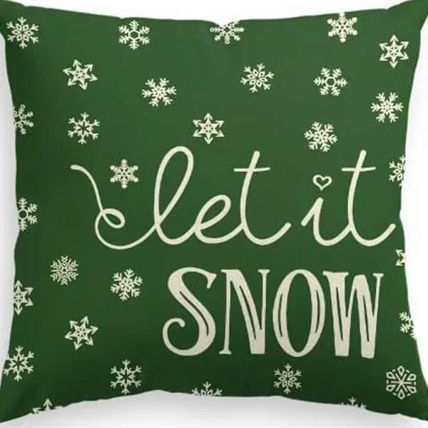 Merry Christmas Decor Cushion Cover 45x45 cm Pillow CaseCartoon Reindeer Santa Claus Printed Throw Pillowcase Linen Pillow Cover